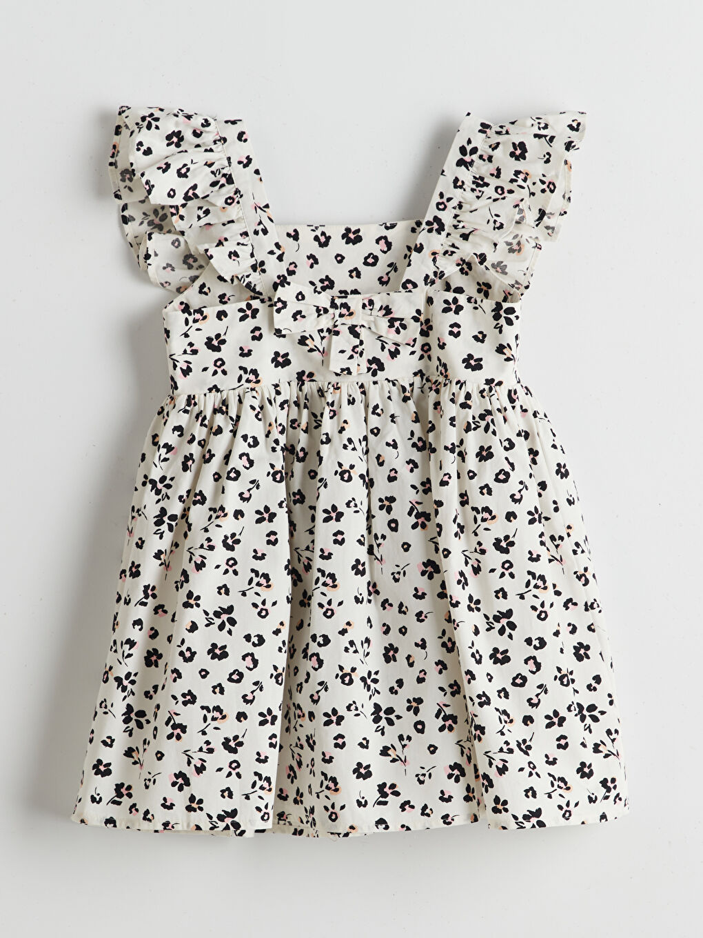 LCW Kids Desenli Poplin Fırfırlı Kız Çocuk Elbise -S5IA98Z1-LQB