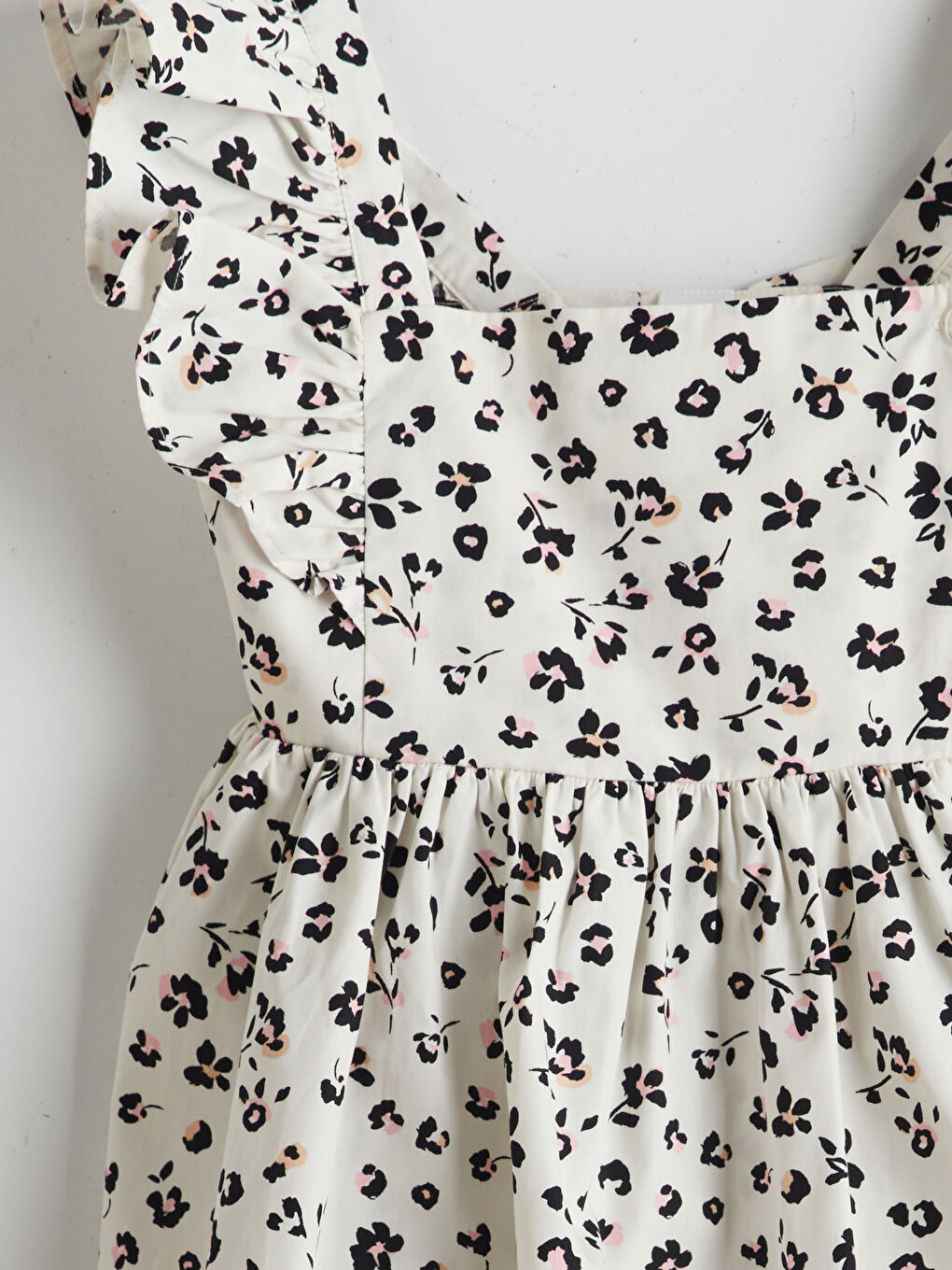 LCW Kids Desenli Poplin Fırfırlı Kız Çocuk Elbise -S5IA98Z1-LQB