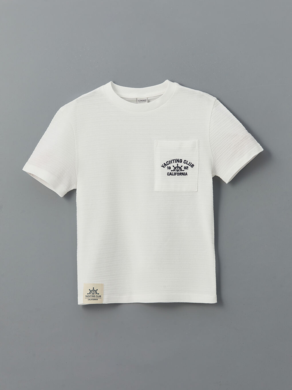 Ekru Bisiklet Yaka Erkek Çocuk Tişört-2