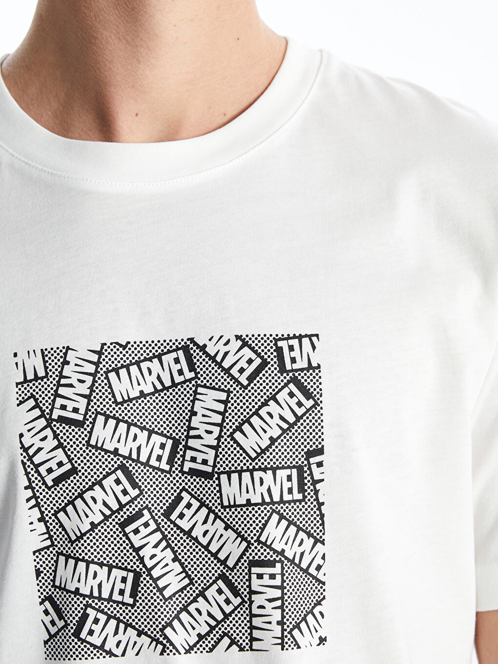 Crew Neck Combed Cotton Marvel Printed Men's T-Shirt -S5IB25Z8-R9J