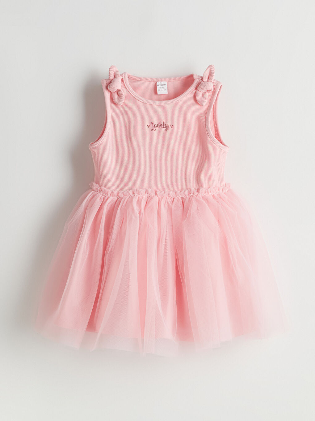 LCW Kids Pembe Nakışlı Kız Çocuk Kaşkorse Elbise