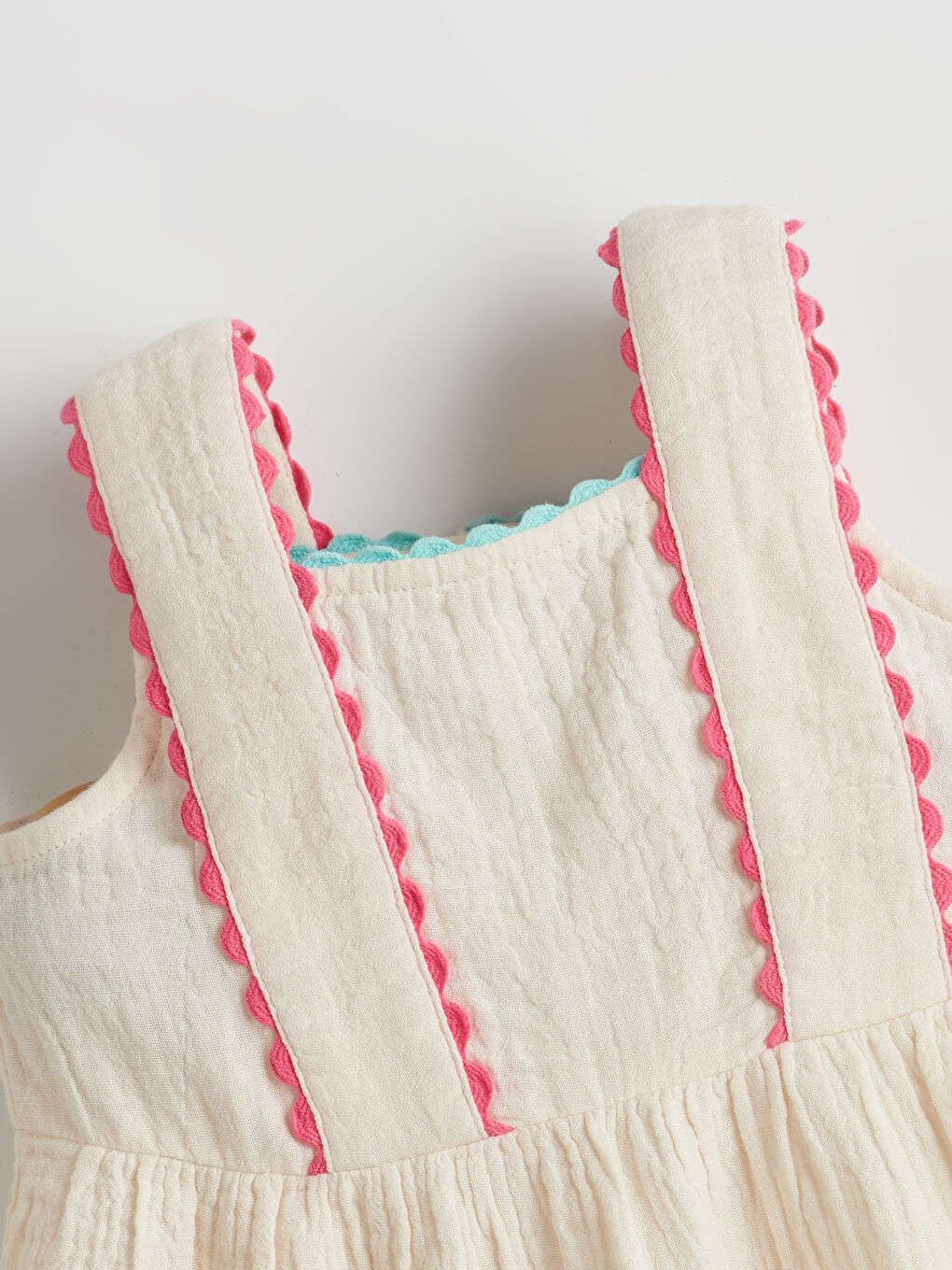 Plain Bib Baby Girl Muslin Dress -S5IB65Z1-R9J