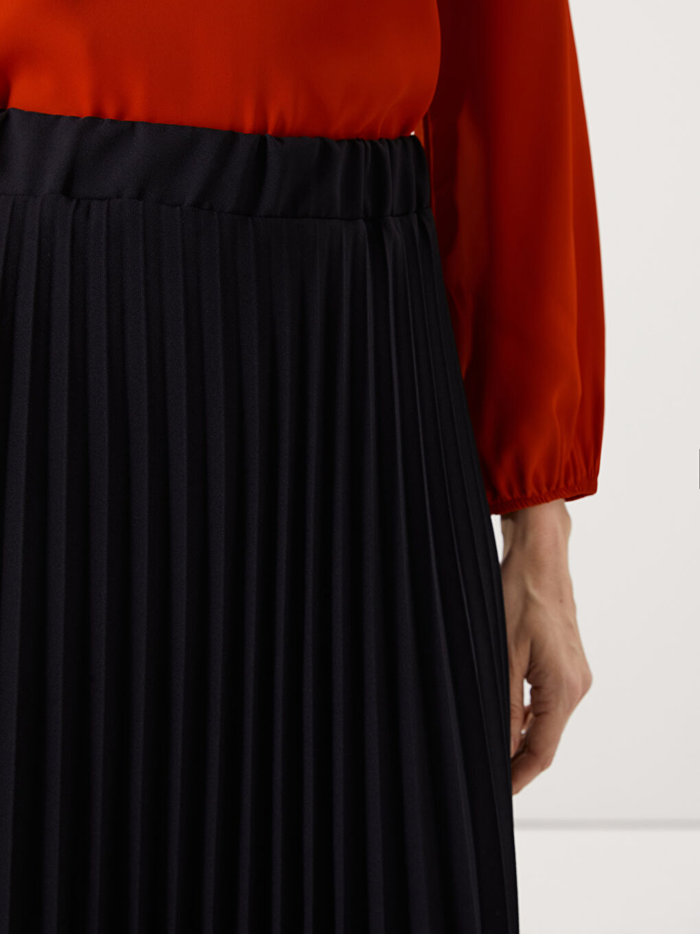 Elastic Waist Pleated Women'S Skirt -S5IB68Z8-CVL