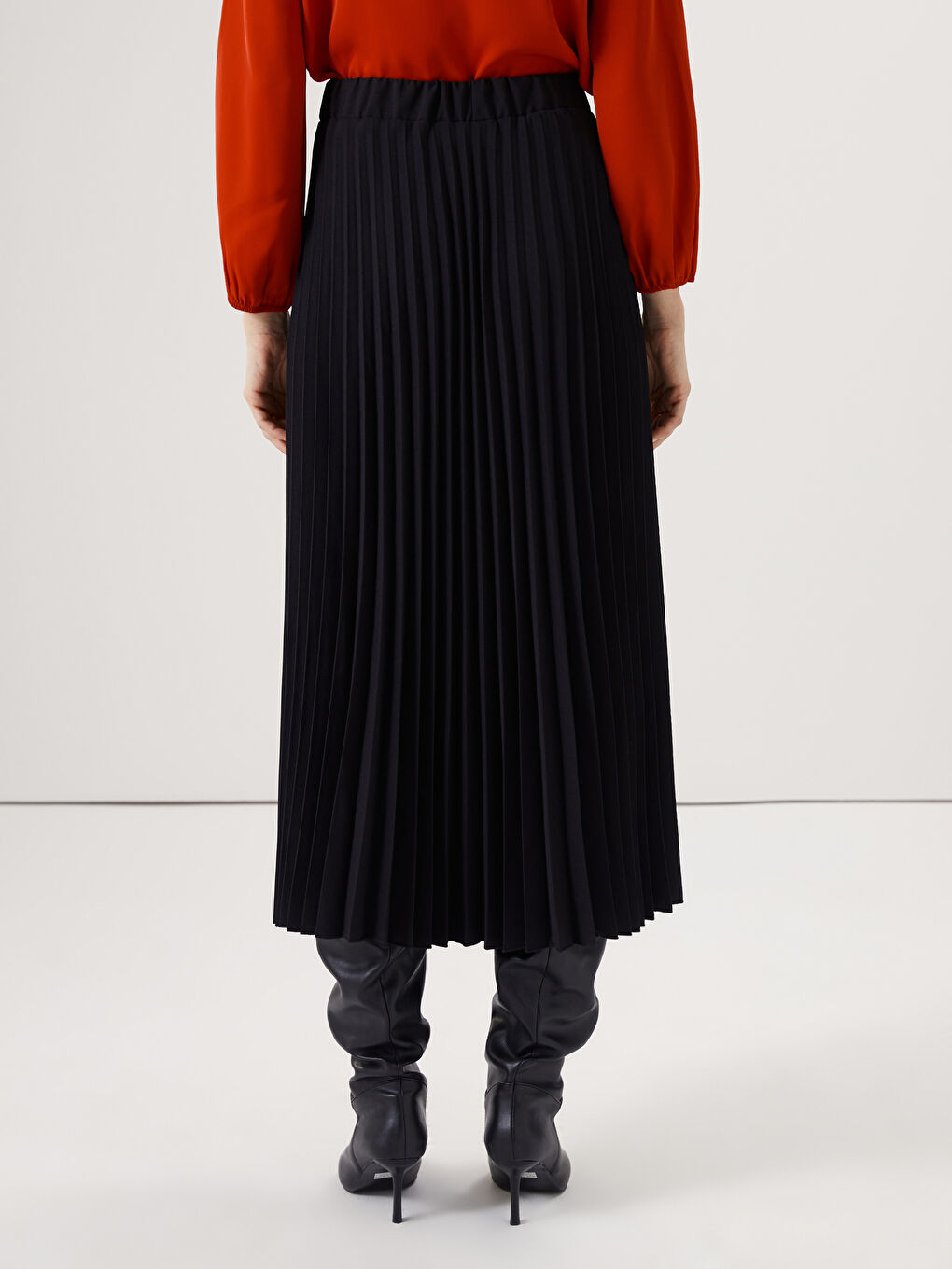 Elastic Waist Pleated Women'S Skirt -S5IB68Z8-CVL
