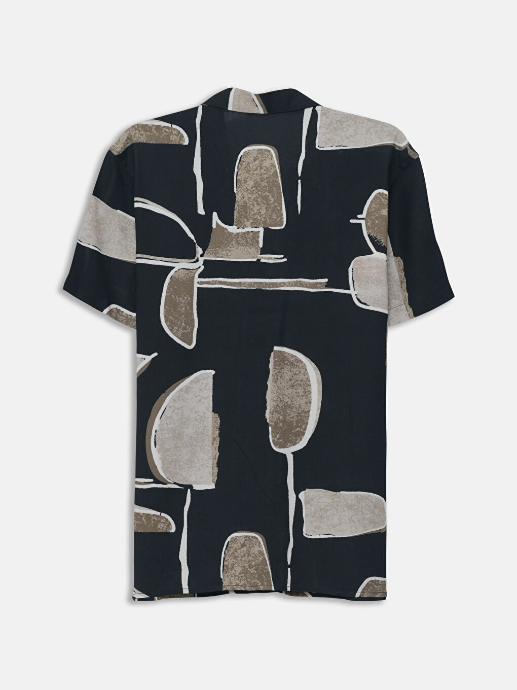 Relaxed Fit Short Sleeve Patterned Men's Shirt-1