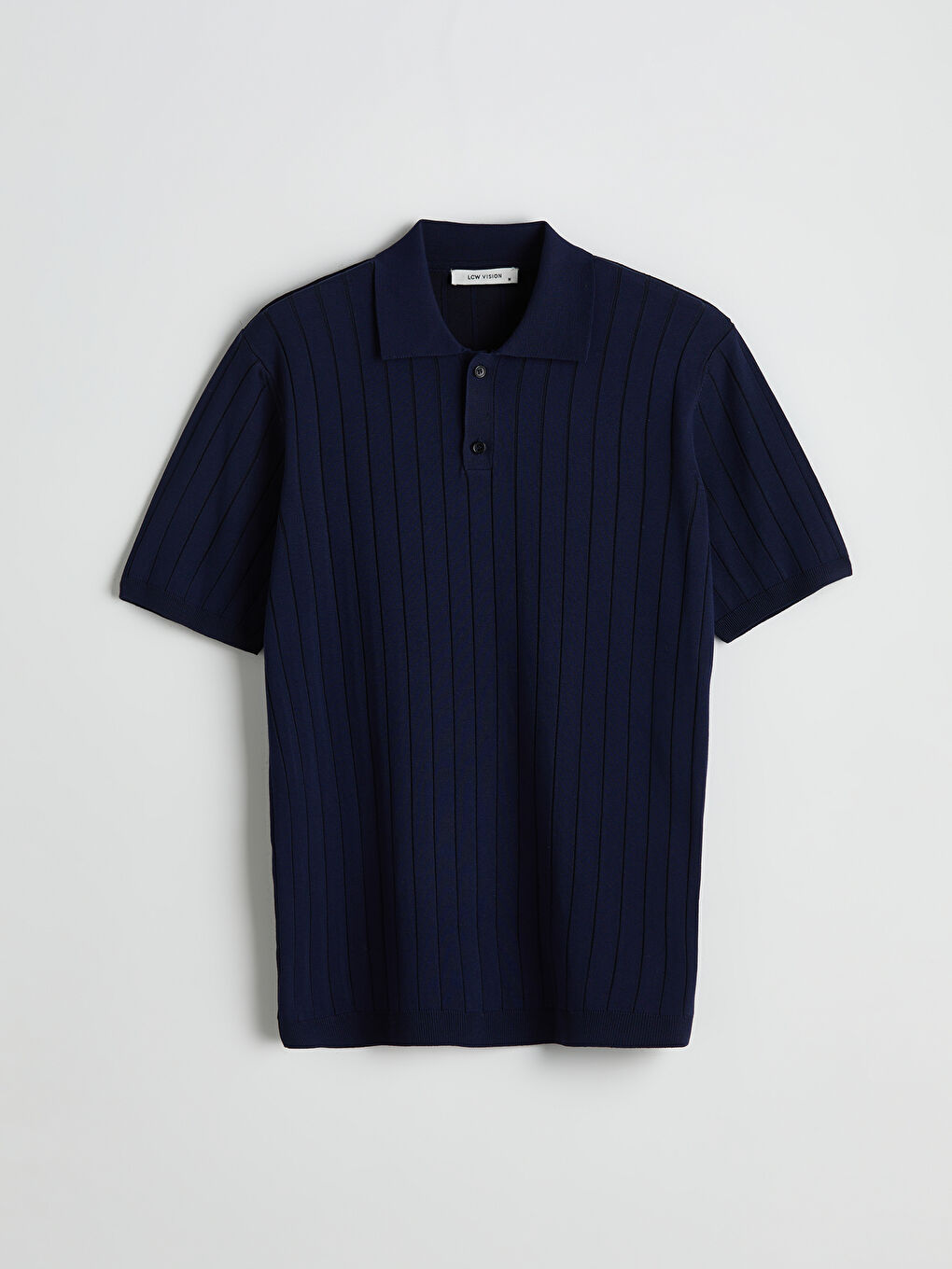 سترة تريكو بياقة بولو وكم قصير للرجال-5