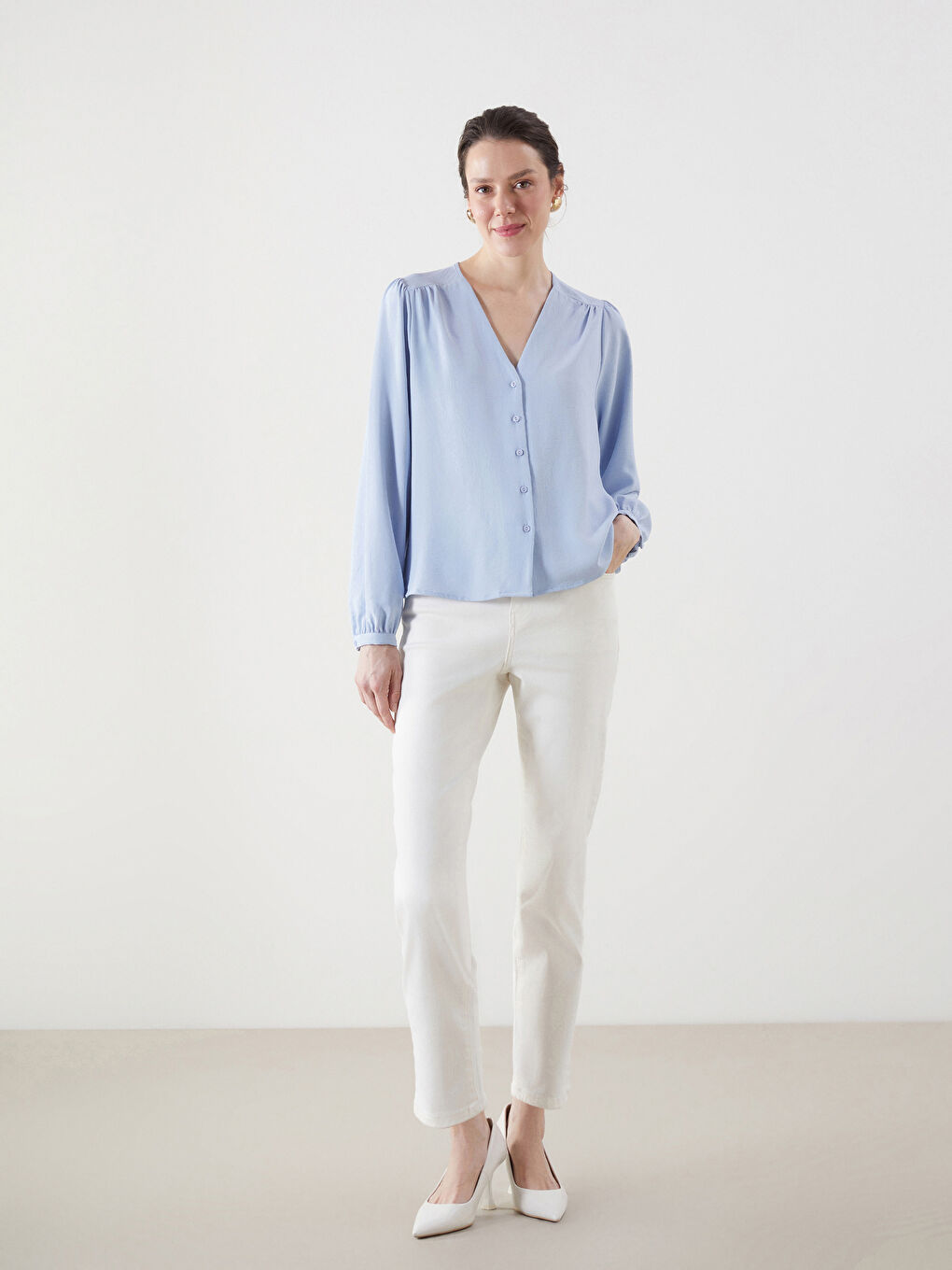 LCWAIKIKI Classic Beyaz Slim Mom Kadın Jean Pantolon