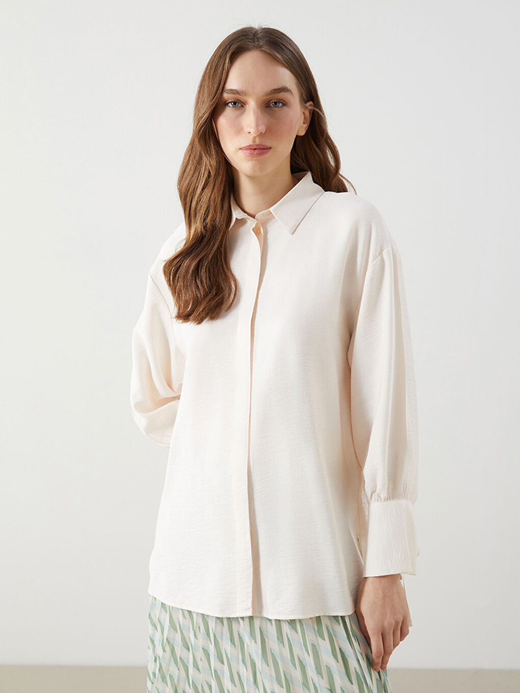 LCW Modest Oversize Women's Shirt Tunic -S5IE05Z8-EEW