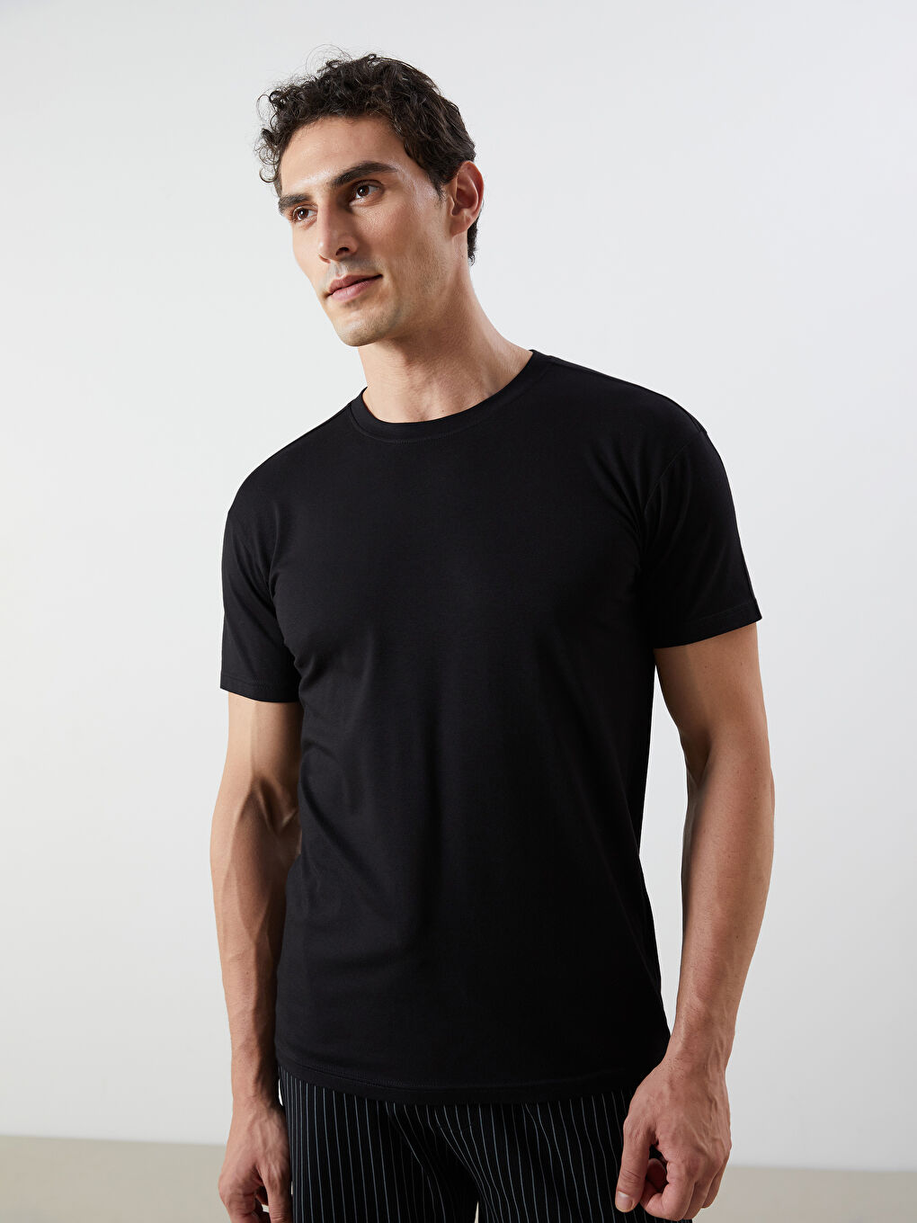 LC WAIKIKI Crew Neck Short Sleeve Men's Pyjama Top -W50107Z8-CVL