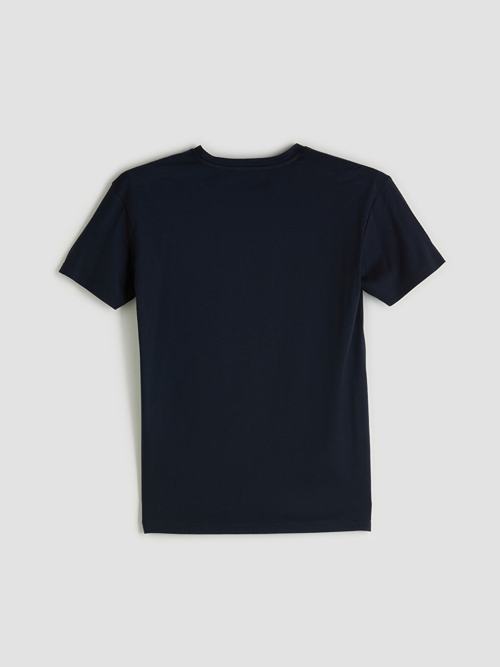 Lacivert Bisiklet Yaka Kısa Kollu Erkek Pijama Üst-9