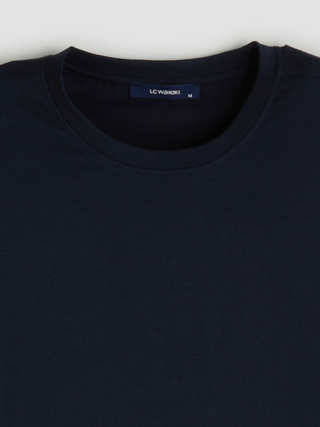 Lacivert Bisiklet Yaka Kısa Kollu Erkek Pijama Üst-10