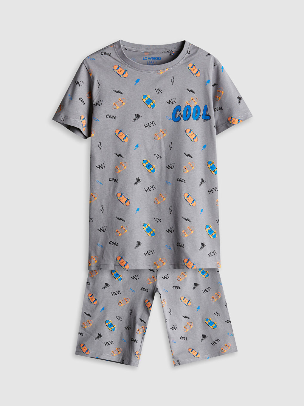 Crew Neck Boy's Pajama Set with Shorts -S5IE42Z4-LRW