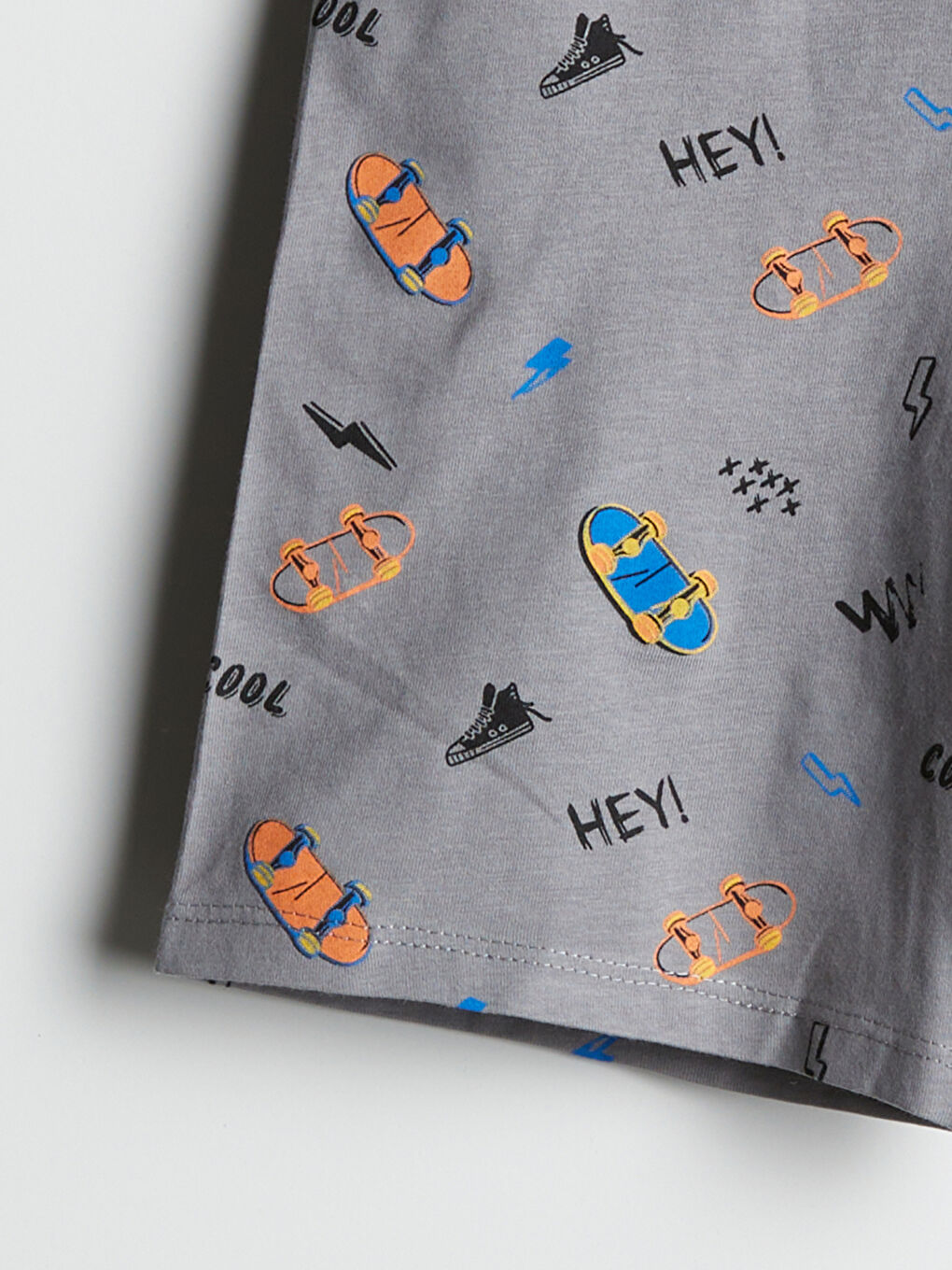 Crew Neck Boy's Pajama Set with Shorts -S5IE42Z4-LRW