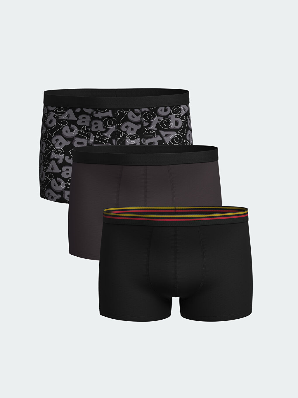 Karışık Standart Kalıp Pamuklu Esnek Erkek Boxer 3'lü