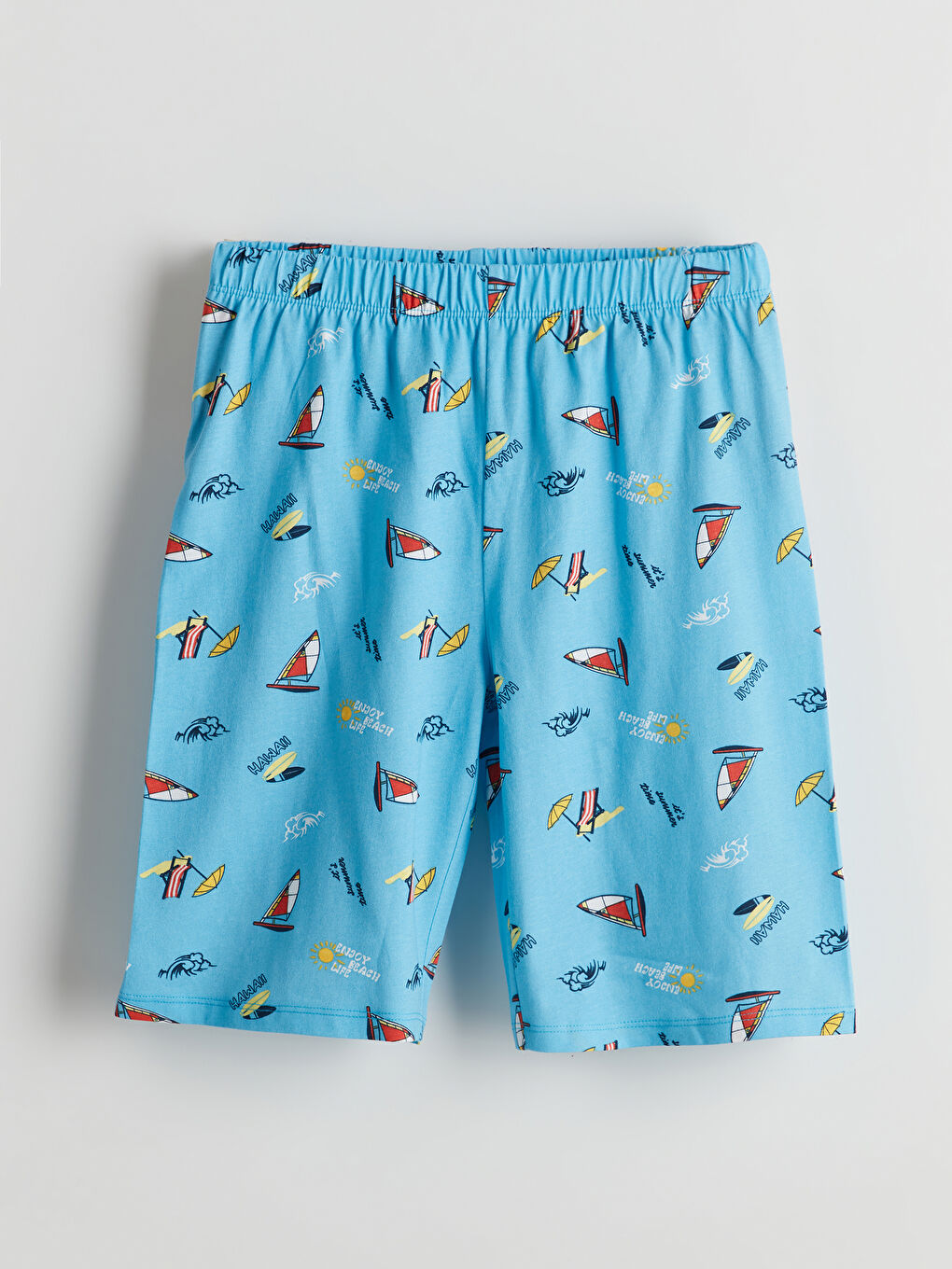 Mavi Beli Lastikli Erkek Çocuk Pijama Şort