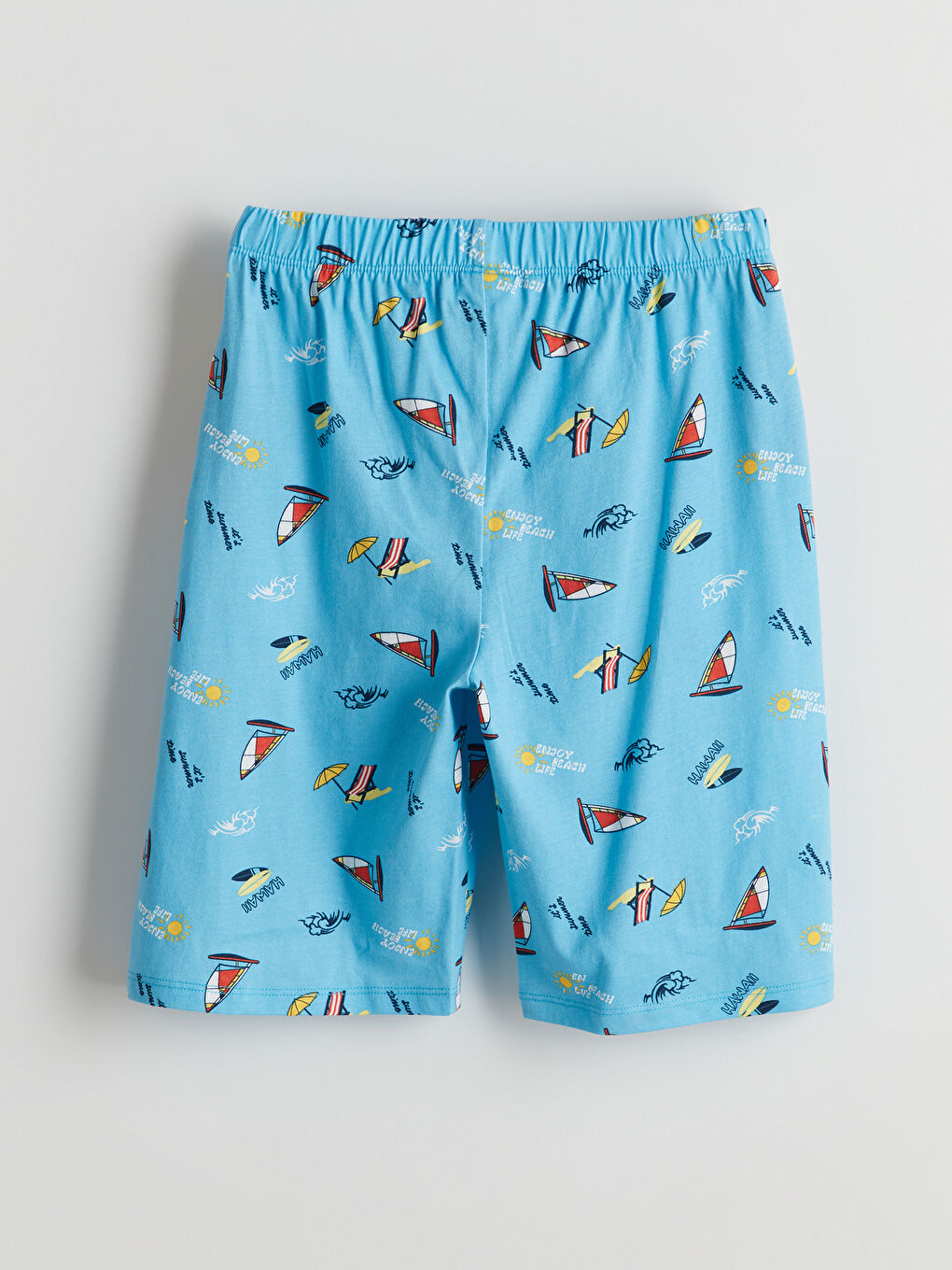Mavi Beli Lastikli Erkek Çocuk Pijama Şort-1