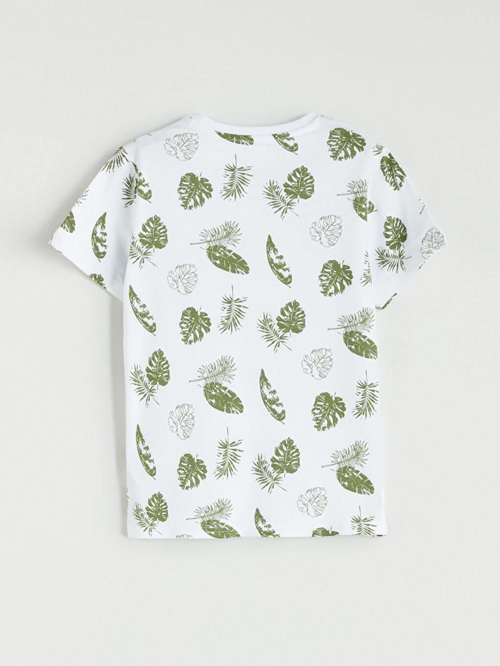 Beyaz Bisiklet Yaka Erkek Çocuk Pijama Üst-1