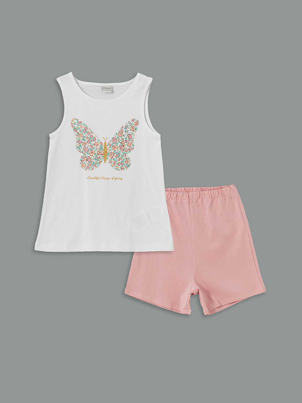 Crew Neck Girls' Tank Top and Shorts -S5IF02Z4-FGD