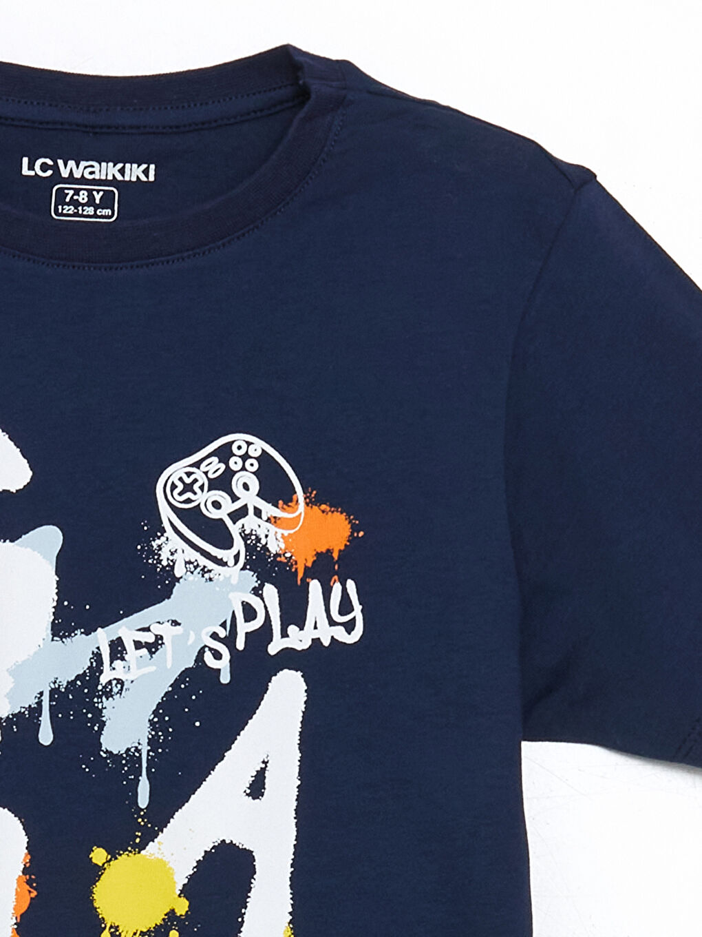 Lacivert Bisiklet Yaka Erkek Çocuk Pijama Üst-2