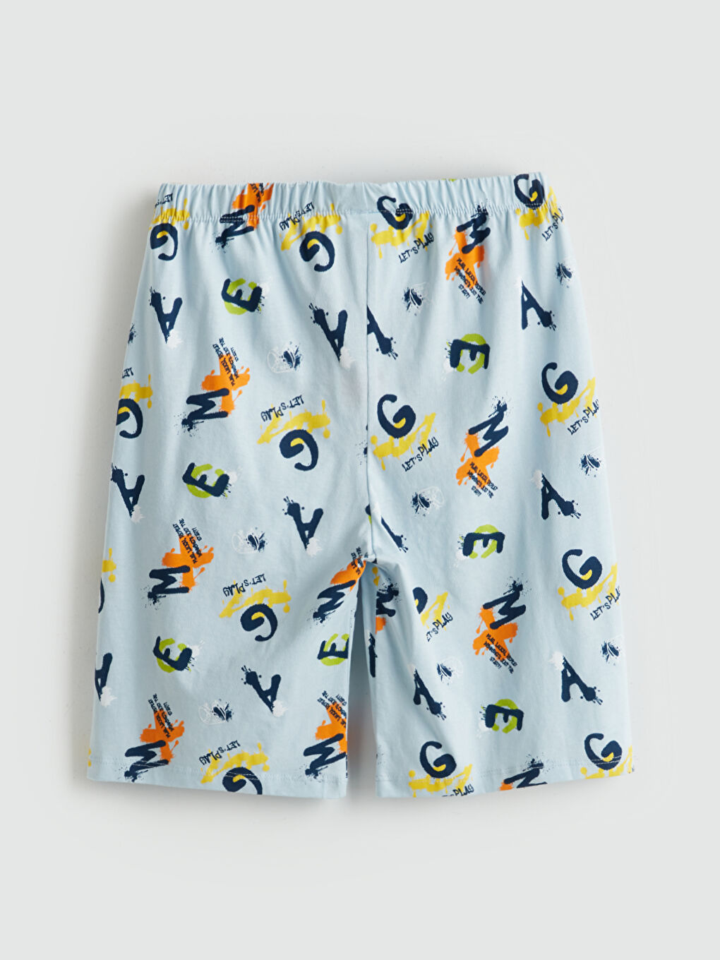 Mavi Beli Lastikli Erkek Çocuk Pijama Şort-1