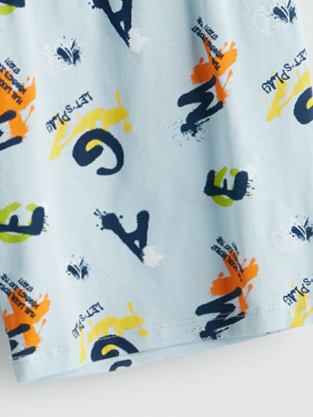 Mavi Beli Lastikli Erkek Çocuk Pijama Şort-2