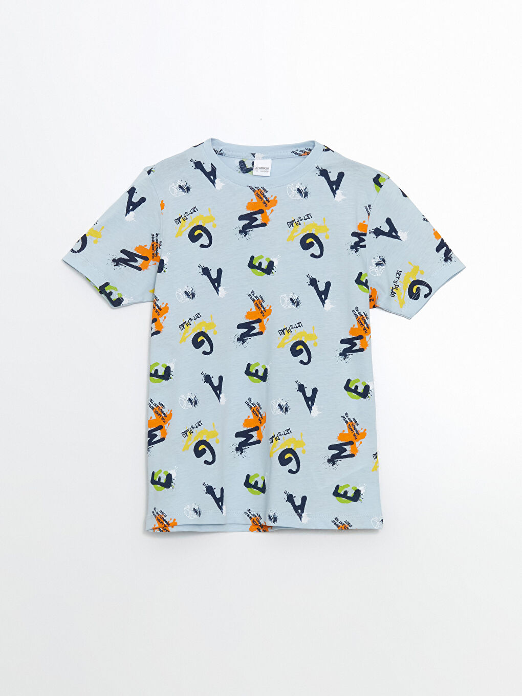 Mavi Bisiklet Yaka Erkek Çocuk Pijama Üst