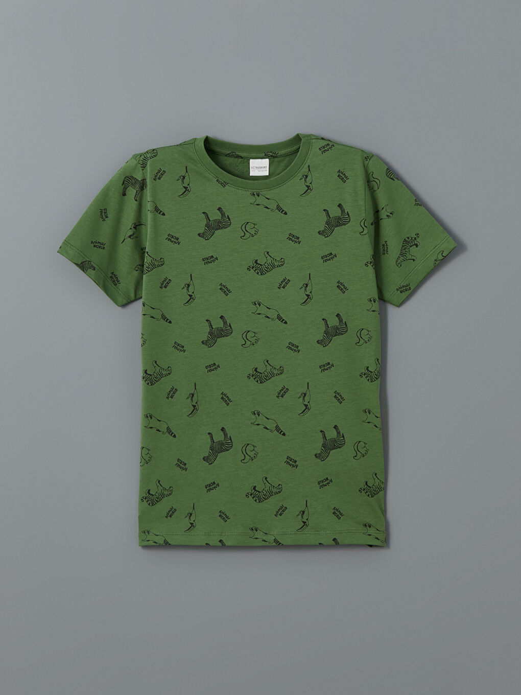 LCW Kids Yeşil Bisiklet Yaka Erkek Çocuk Pijama Üst