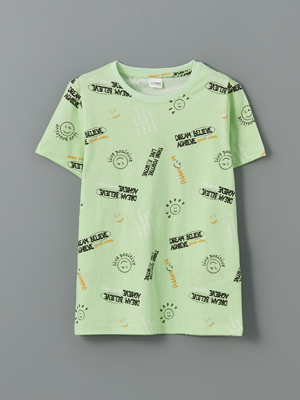 LCW Kids Yeşil Bisiklet Yaka Erkek Çocuk Pijama Üst