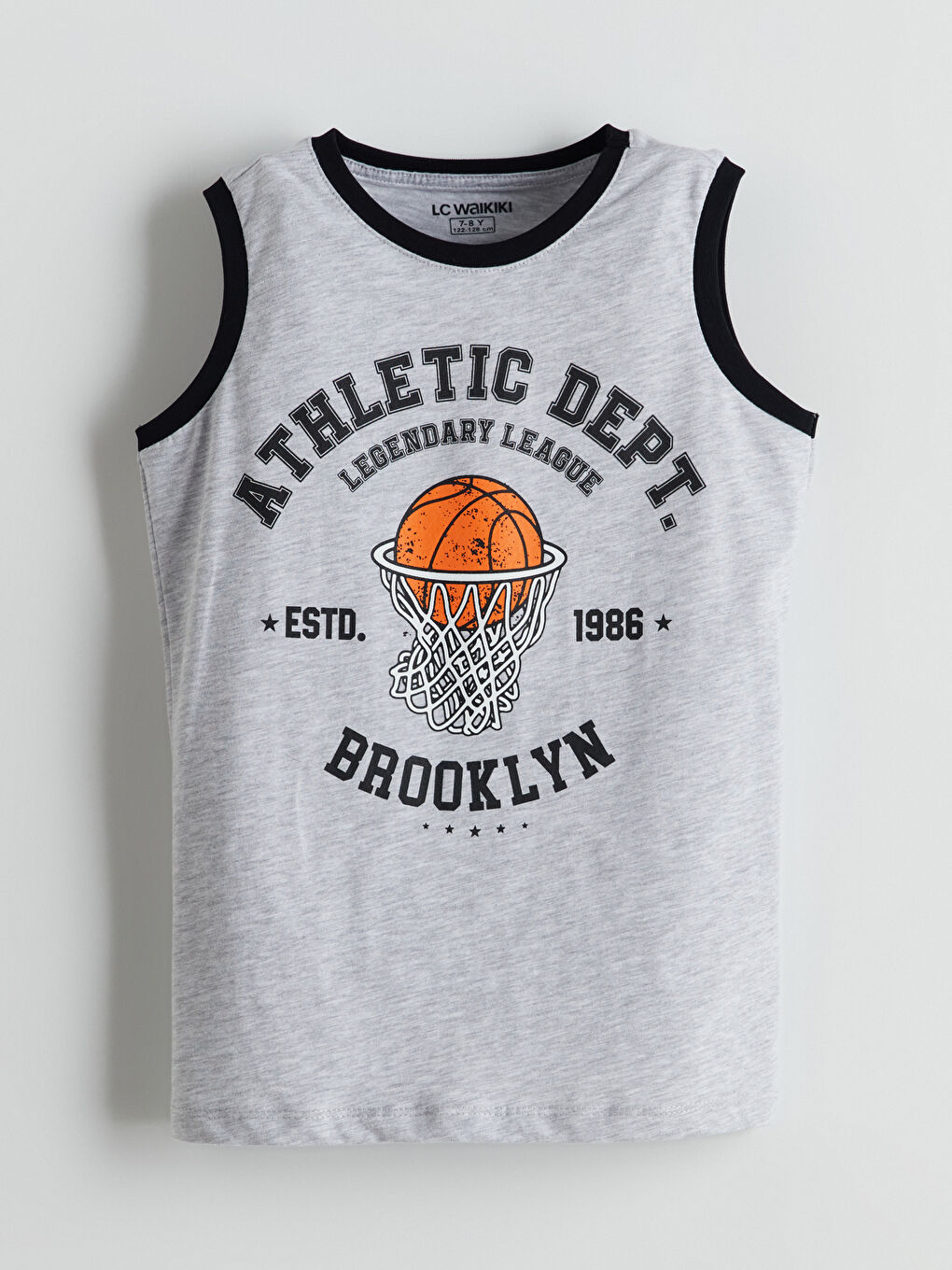 Gri Bisiklet Yaka Erkek Çocuk Pijama Üst