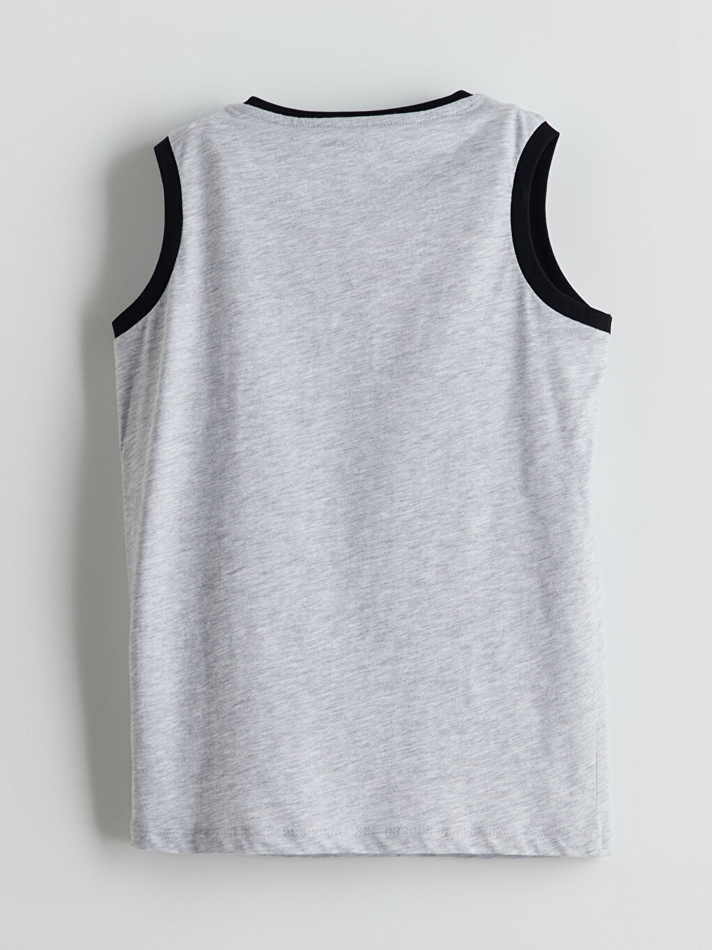 Gri Bisiklet Yaka Erkek Çocuk Pijama Üst-1