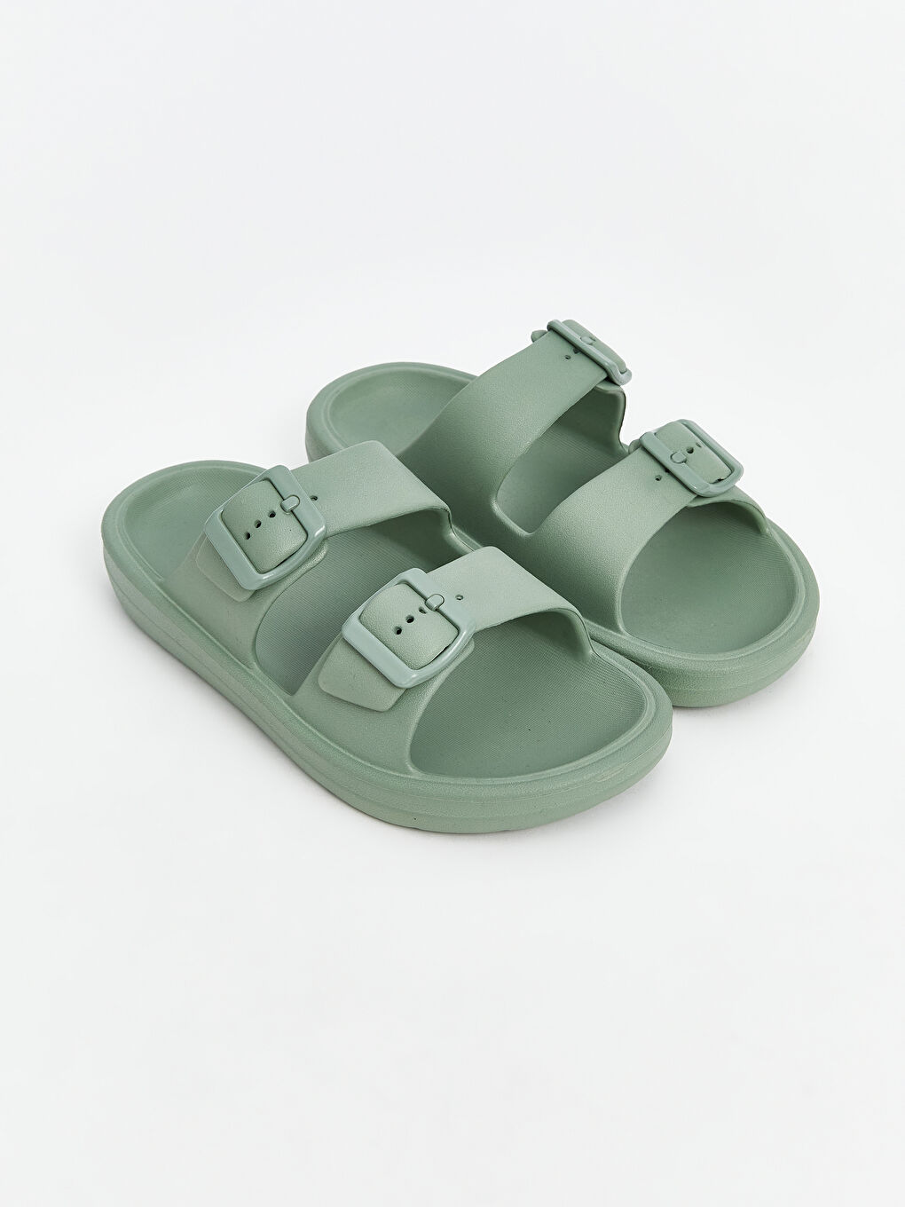 Buckle Detailed Double Banded Boy Slippers -S5IF93Z4-SVF