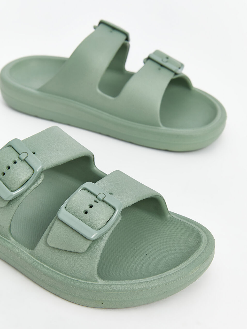Buckle Detailed Double Banded Boy Slippers -S5IF93Z4-SVF