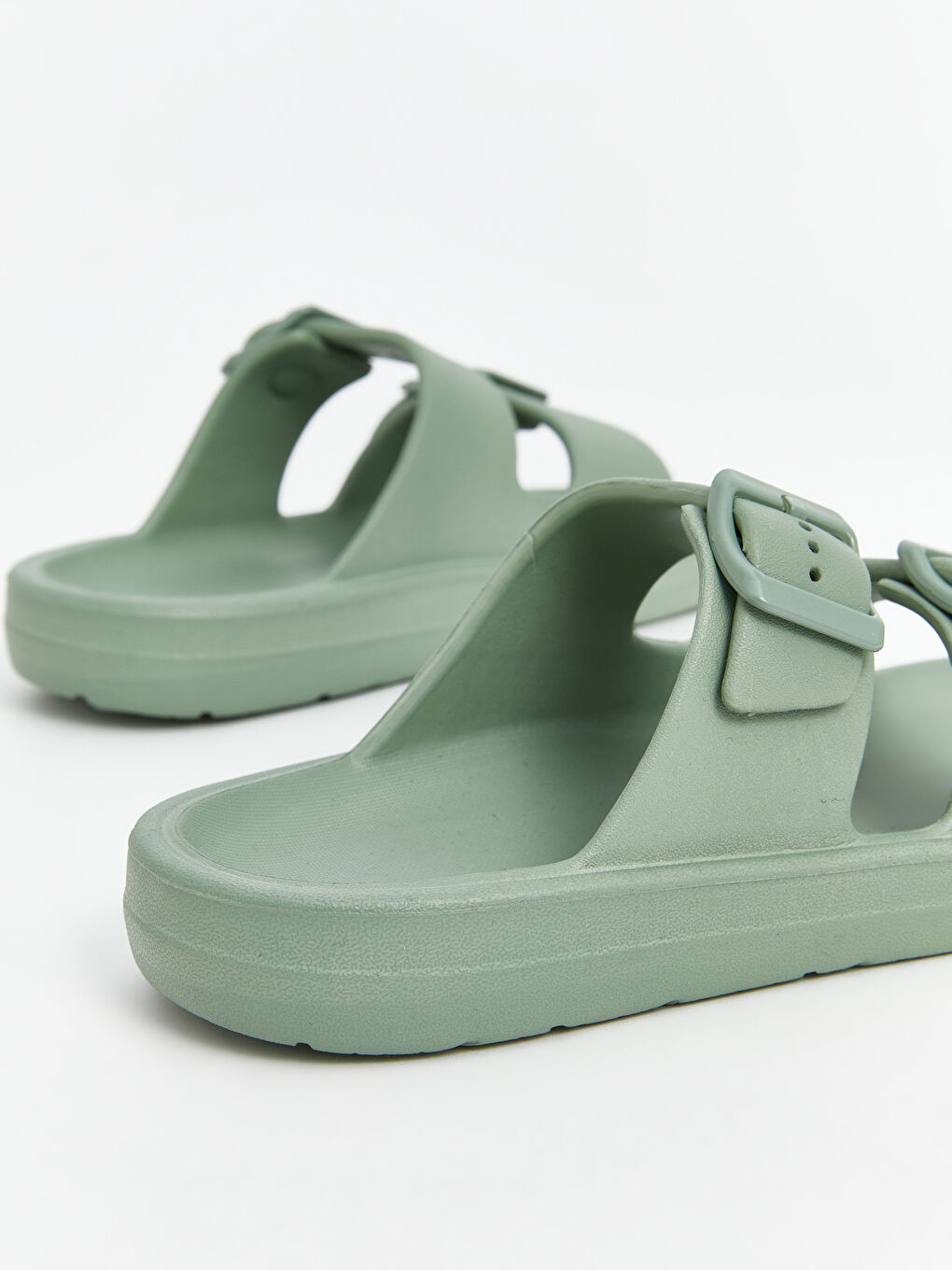 Buckle Detailed Double Banded Boy Slippers -S5IF93Z4-SVF