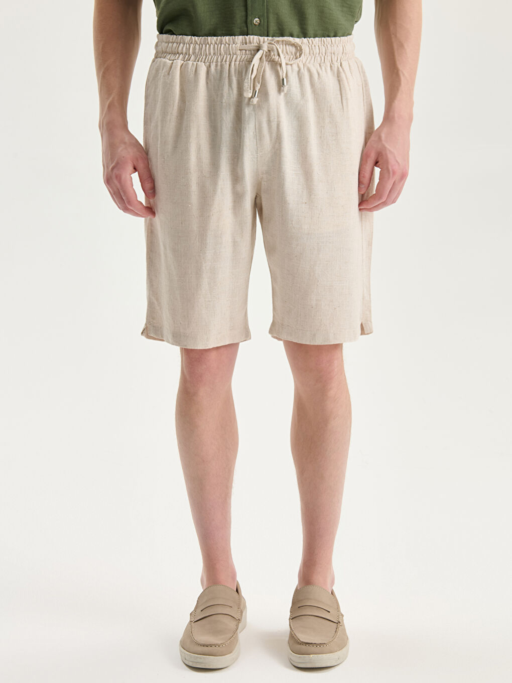 LCW Vision Standard Fit Linen Blend Men's Shorts -S5IF99Z8-RW0