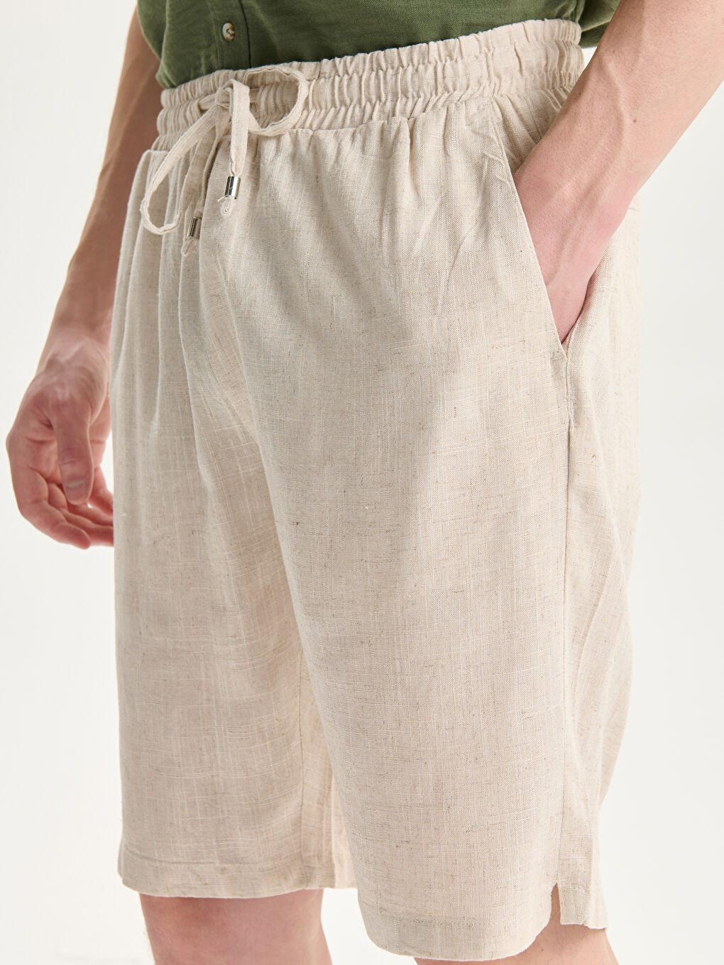 LCW Vision Standard Fit Linen Blend Men's Shorts -S5IF99Z8-RW0