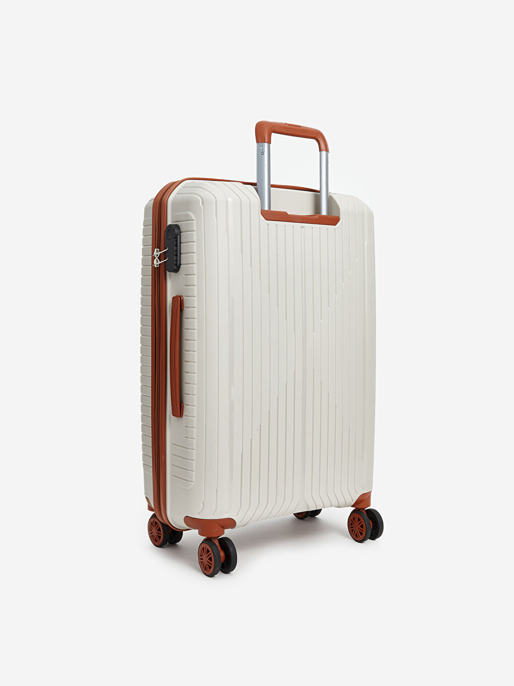 LCW ACCESSORIES Kahverengi Kilit Detaylı Orta Boy Valiz - 1