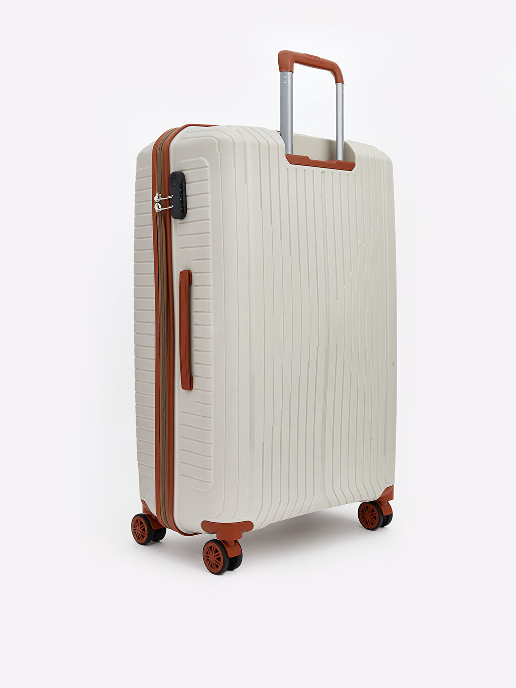 Kahverengi Kilit Detaylı Büyük Boy Valiz-1