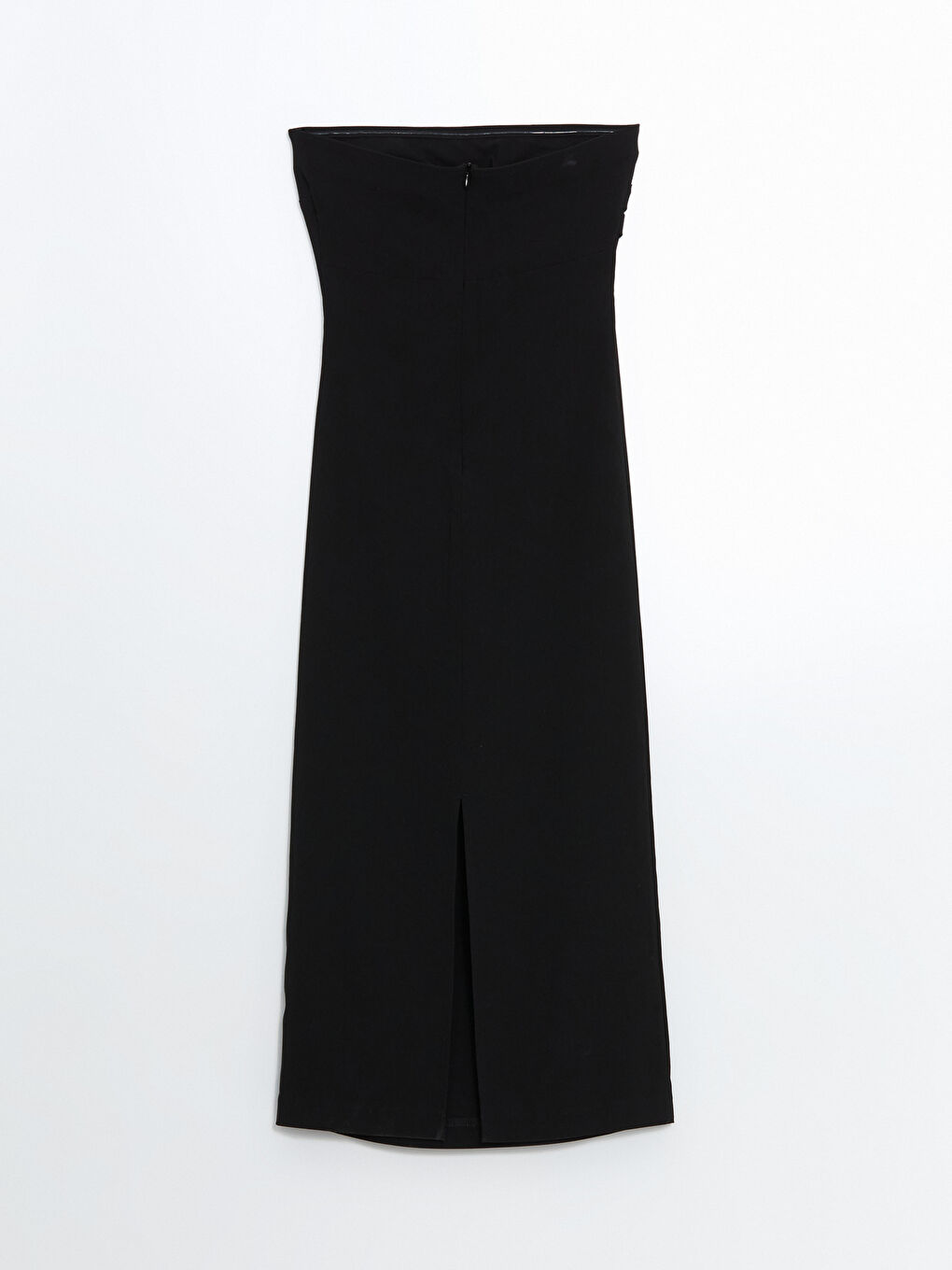 Siyah Kadın Straplez Yaka Düz Elbise-5