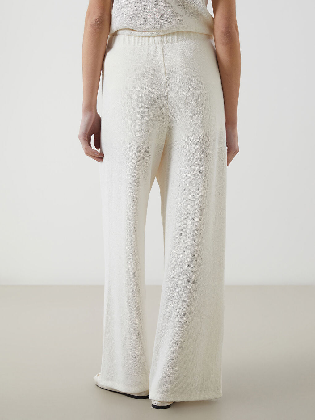 LCW Vision Elastic Waist Wide Leg Women's Trousers -S5IG92Z8-FDH