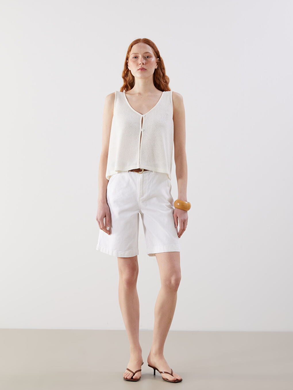 LCW Vision V-Neck Women's Waistcoat -S5IG96Z8-FDH