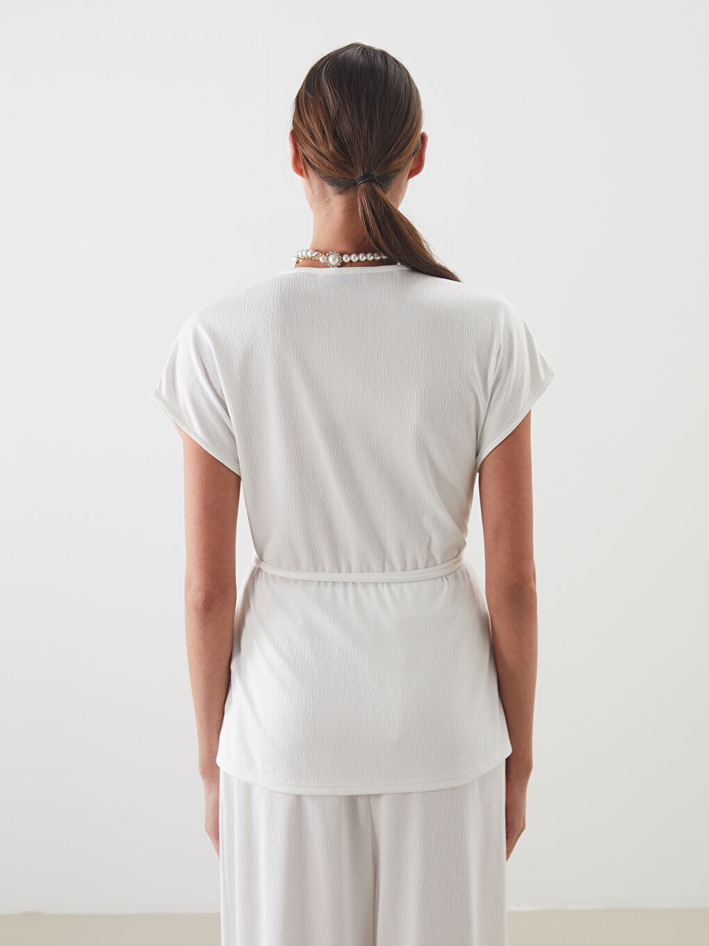 LCW Vision Double Breasted Textured Blouse -S5IH02Z8-R9J
