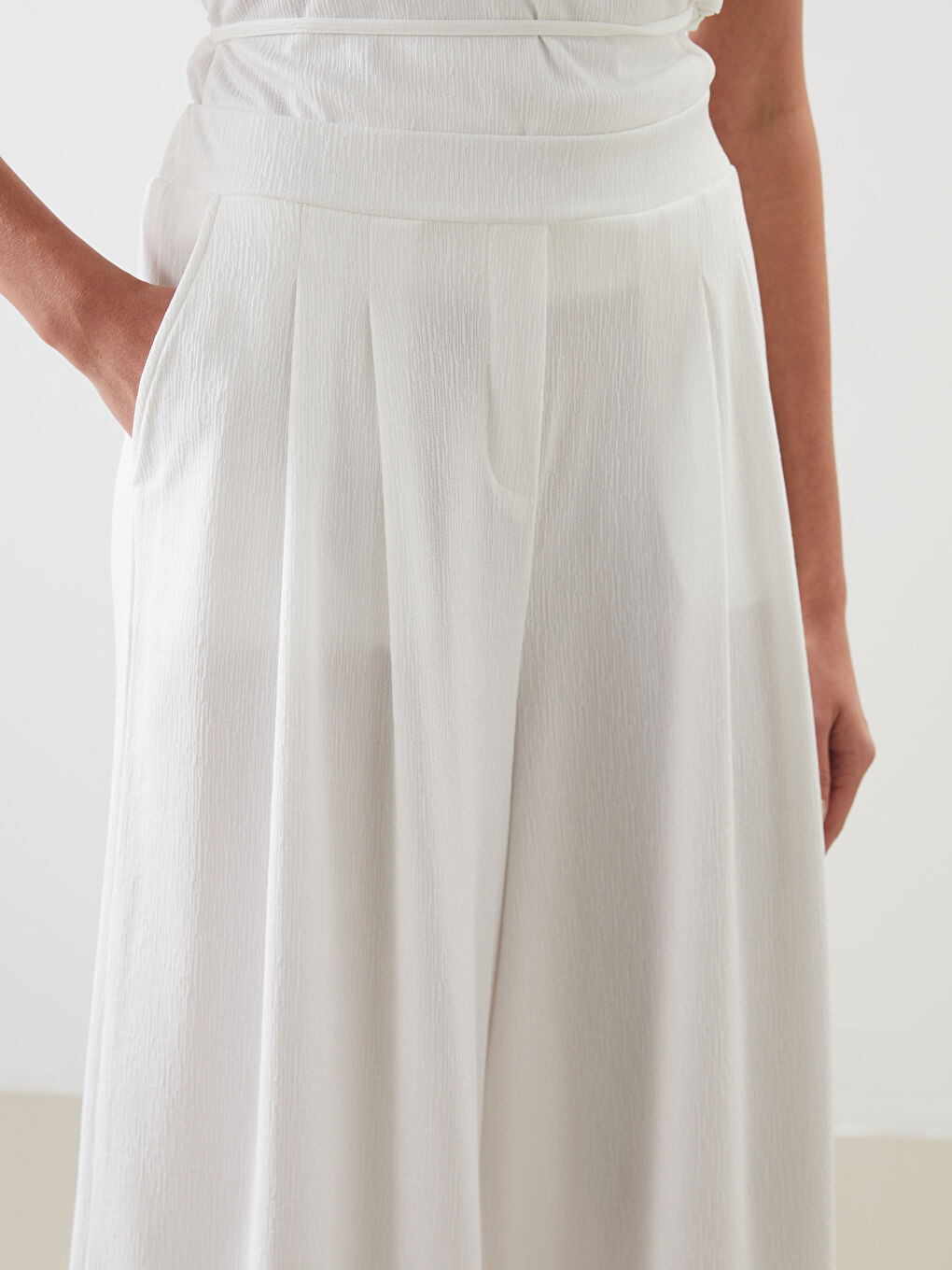 LCW Vision Pantalone od palačinke sa elastičnim strukom za žene -S5IH04Z8-R9J