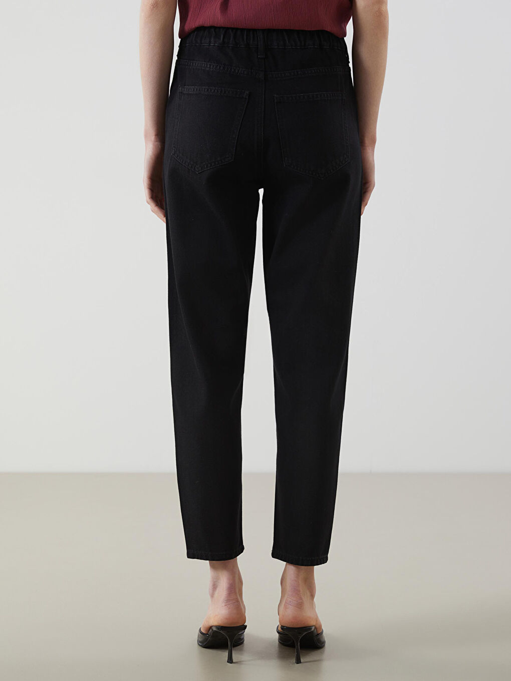 Elastic Waist Slouchy Fit Women's Jean Trousers -S5IH09Z8-327