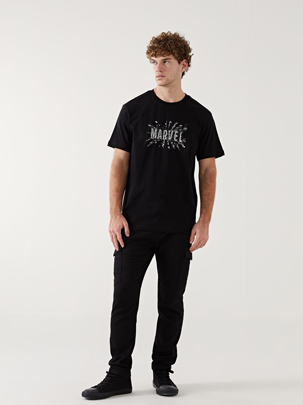 Crew Neck Short Sleeve Marvel Printed Jersey Men's T-Shirt-1