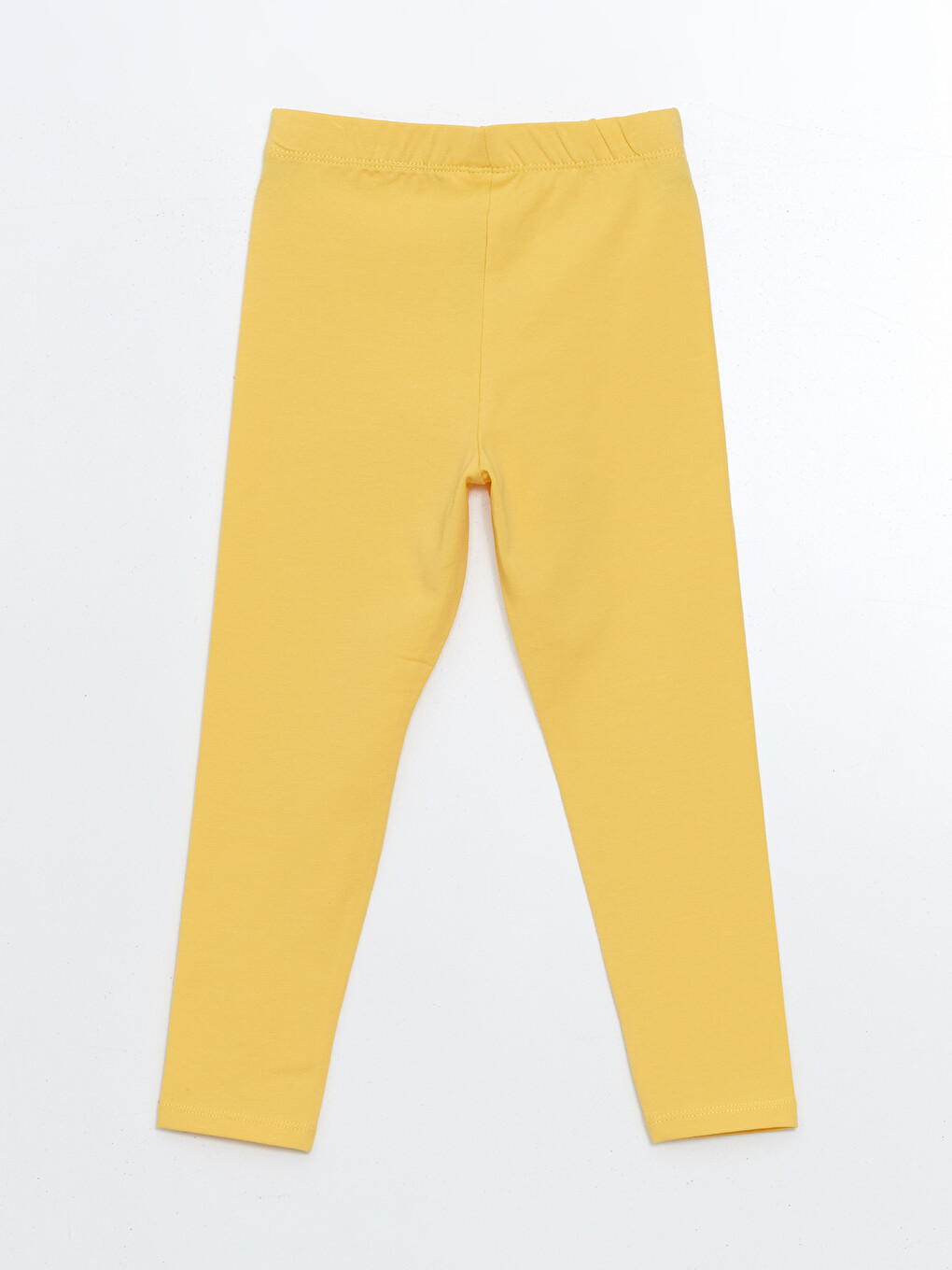 Sarı Beli Lastikli Basic Kız Çocuk Tayt-1