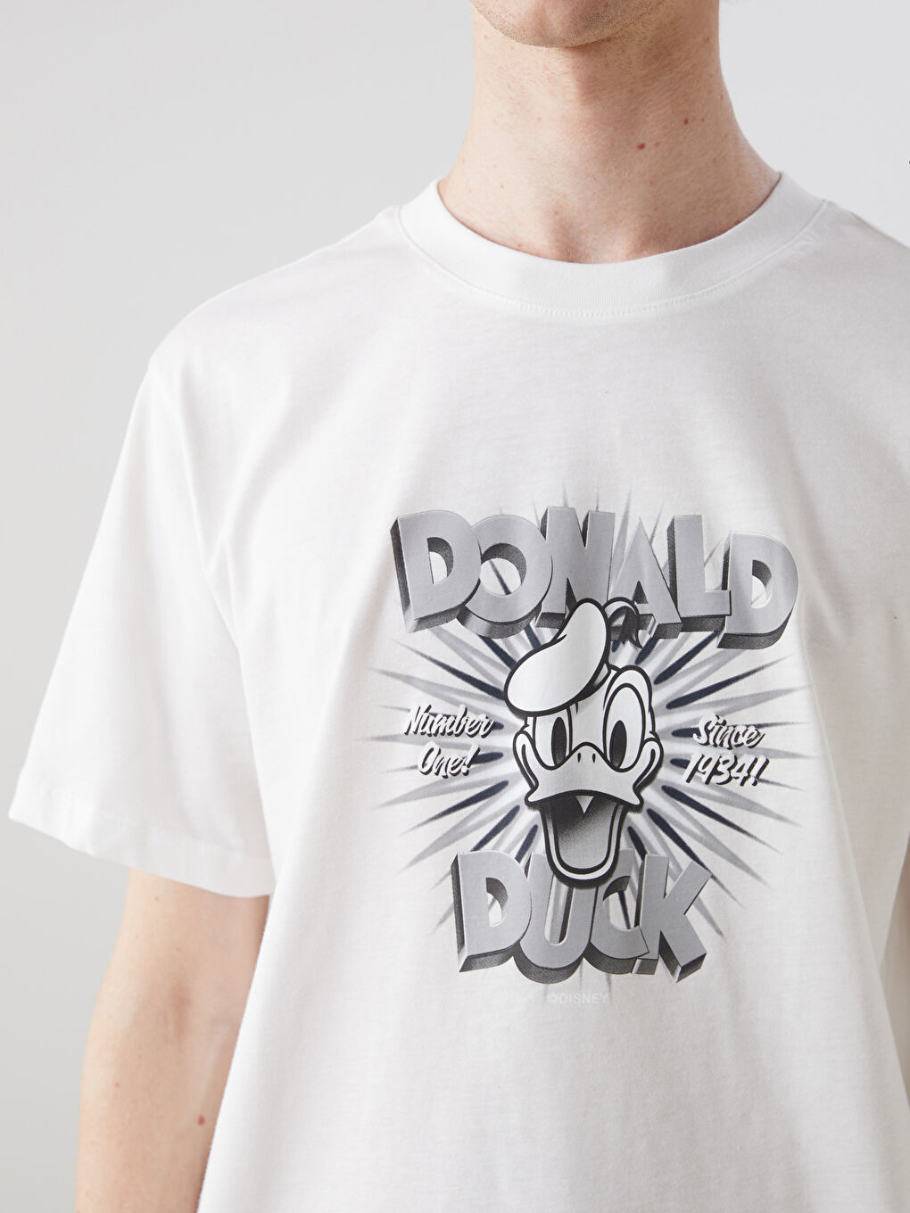 Crew Neck Donald Duck Printed Men's T-Shirt -S5II28Z8-R9J