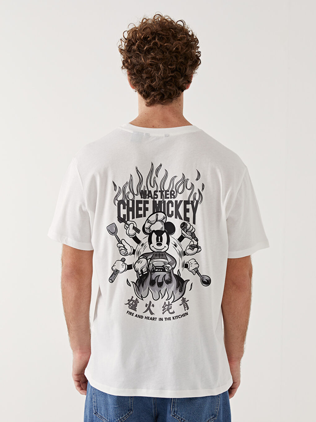 Crew Neck Short Sleeve Mickey Mouse Printed Jersey Men's T-Shirt -S5II31Z8-R9J