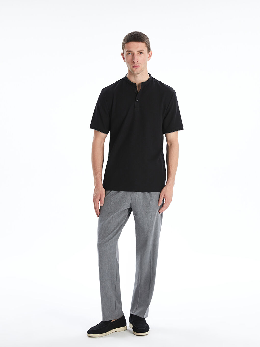 LC Waikiki Grandad Collar Short Sleeve Men's T-Shirt -S5II48Z8-CVL