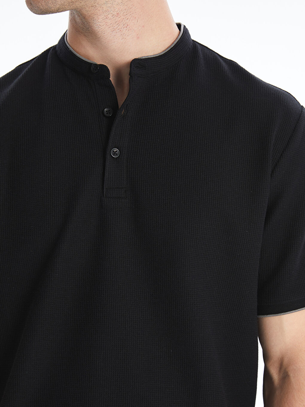 LC Waikiki Grandad Collar Short Sleeve Men's T-Shirt -S5II48Z8-CVL