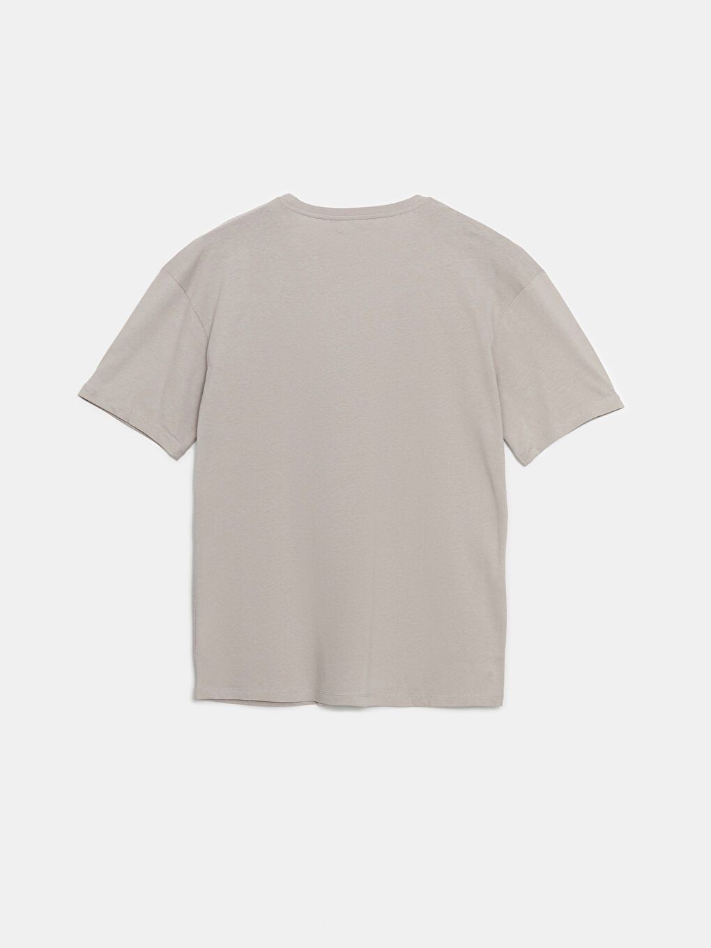 Gri Bisiklet Yaka Kısa Kollu Baskılı Penye Erkek Tişört-5